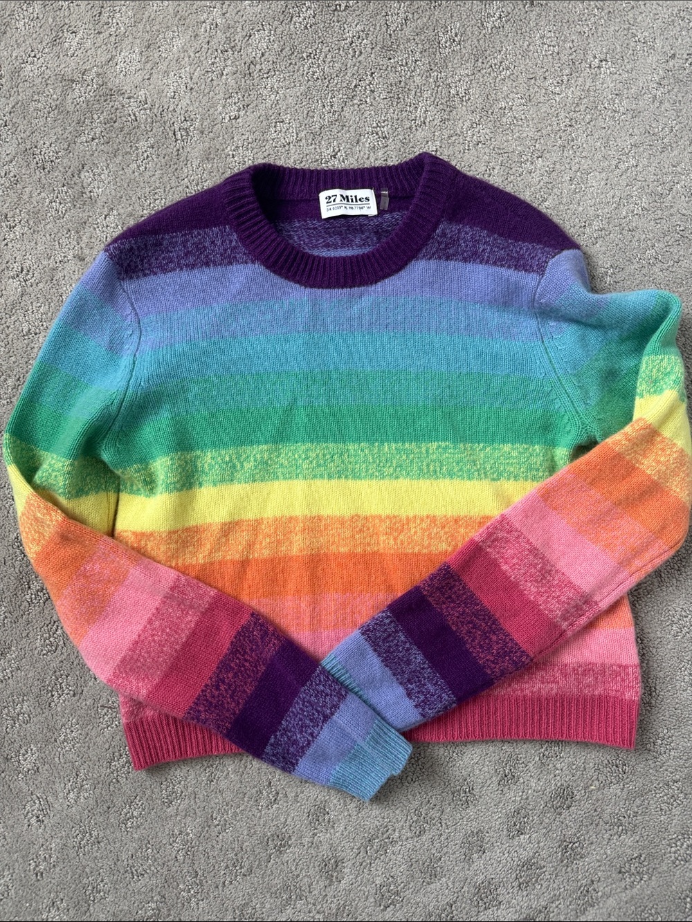 27 Miles Malibu Rainbow Stripe Crewneck Sweater - Multi